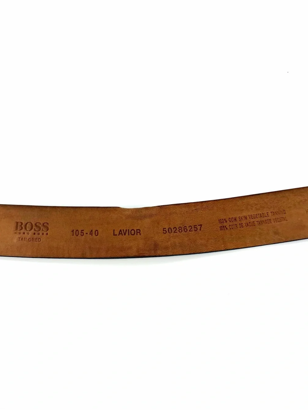 Hugo Boss LAVIOR Dark Brown Italian Leather Belt 105/40 Dark Brown Silver Buckle